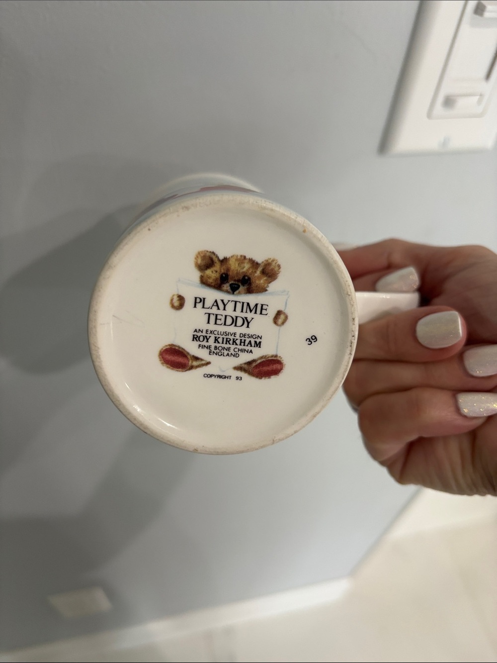 Playtime Teddy White Ceramic Coffee Mug